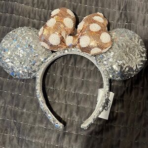 Disney Minnie Mouse Silver and Rose gold Sequined ears